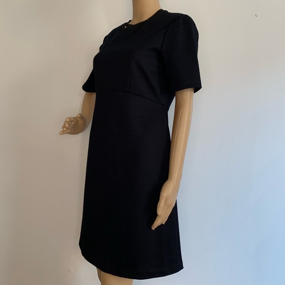 Ann Taylor navy blue textured fit & flare dress - Picture 6 of 8